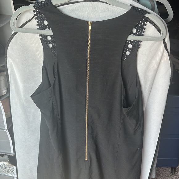 Navy summer dress - sz 8 - gold back zipper detailed neck and has liner - Picture 3 of 5